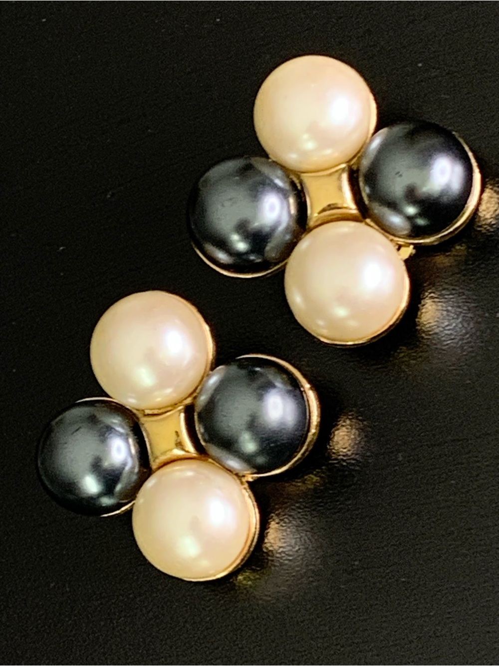 Vintage Faux Pearl Cluster Statement Earrings - Attributed to Kenneth Jay Lane